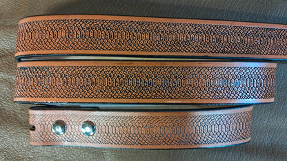 Embossed Leather Belt 1 1/2" Snake Print