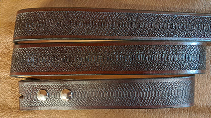 Embossed Leather Belt 1 1/2" Snake Print