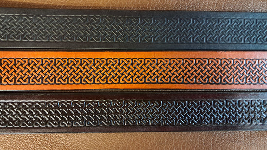Embossed Leather Belt 1 1/2" Celtic 3
