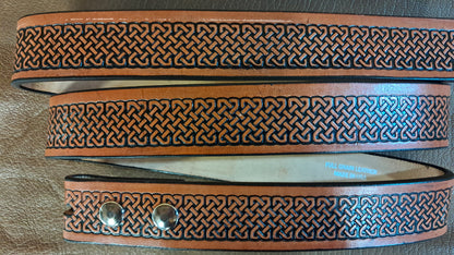 Embossed Leather Belt 1 1/2" Celtic 3