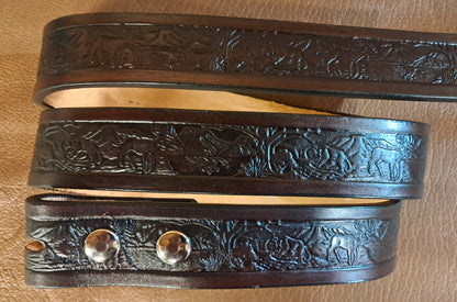 Embossed Leather Belt 1 1/2" Wildlife