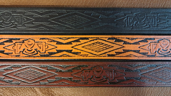 Embossed Leather Belt 1 1/2" South Western 2