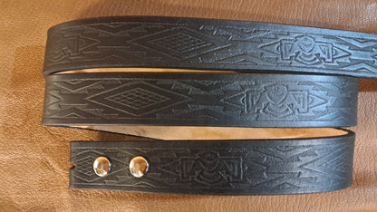 Embossed Leather Belt 1 1/2" South Western 2
