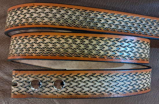Embossed Leather Belt 1 1/2" Triweave 2 - 2 TC