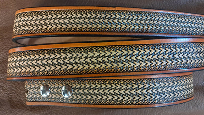 Embossed Leather Belt 1 1/2" Triweave - 2 TC