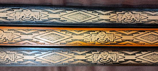 Embossed Leather Belt 1 1/2" South Western 2 - 2 TC