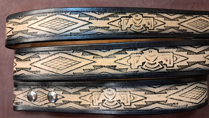 Embossed Leather Belt 1 1/2" South Western 2 - 2 TC