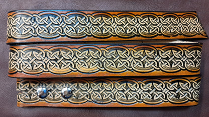 Embossed Leather Belt 1 1/2" Celtic 2 - 2 TC