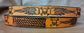 Embossed Leather Belt 1 1/2" Skull Flames