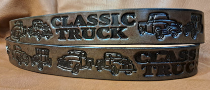 Embossed Leather Belt 1 1/2" Classic Truck