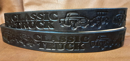 Embossed Leather Belt 1 1/2" Classic Truck