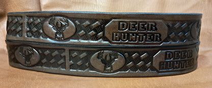 Embossed Leather Belt 1 1/2" Deer Hunter
