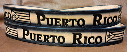 Embossed Leather Belt 1 1/2" Puerto Rico 2TC