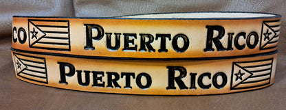 Embossed Leather Belt 1 1/2" Puerto Rico 2TC