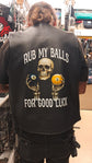 Leather Vest - A skull and skeletal hands holding billiard balls with the text &