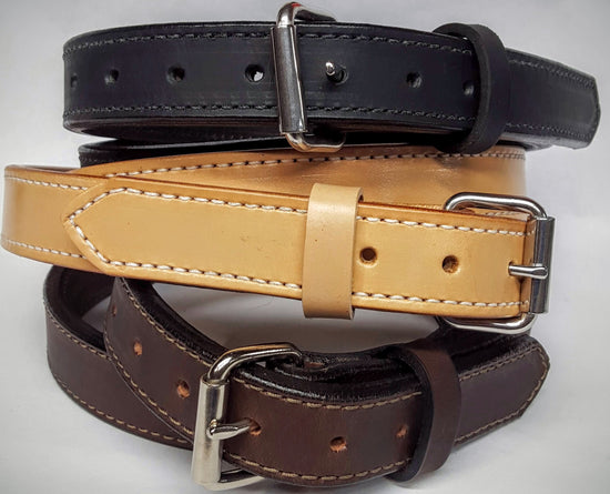 Heavy 2 Ply Leather Gun Belt 1 1/4" Wide