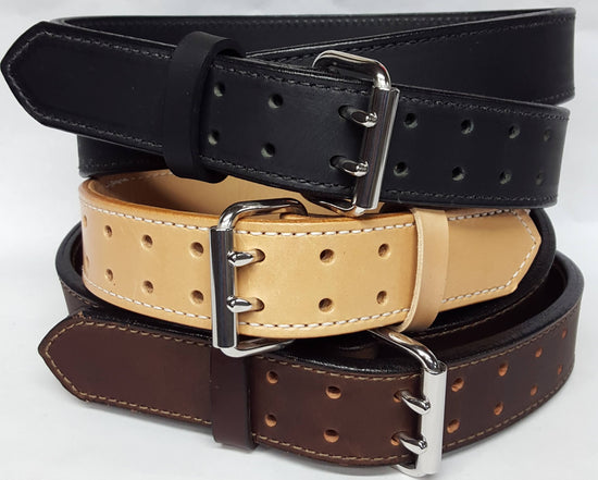 Heavy 2 Ply Leather Gun Belt Double Hole 1 3/4" Wide