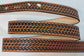 Embossed Leather Belt 1 1/2" Basketweave