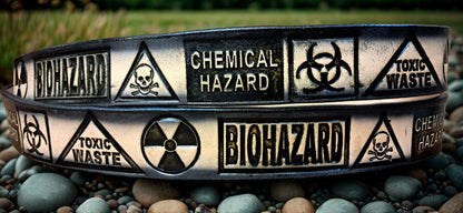 Embossed Leather Belt 1 1/2" Biohazard 2TC