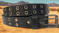 Leather Belt Double Hole With Antique Nickel Buckle and Grommets 1 1/2" Wide