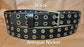 Leather Belt Double Hole With Antique Nickel Buckle and Grommets 1 1/2" Wide