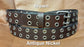 Leather Belt Double Hole With Antique Nickel Buckle and Grommets 1 1/4" Wide