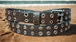 Leather Belt Double Hole With Antique Nickel Buckle and Grommets 1 1/4" Wide