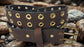 Leather Belt Double Hole With Brass Plate Buckle and Grommets 1 1/2" Wide