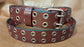 Leather Belt Double Hole With Antique Copper Buckle and Grommets 1 1/2" Wide