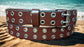 Leather Belt Double Hole With Antique Nickel Buckle and Grommets 1 1/4" Wide