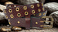 Leather Belt Double Hole With Brass Plate Buckle and Grommets 1 1/2" Wide