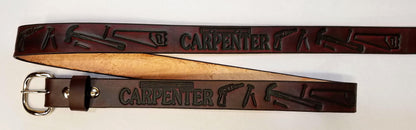 Embossed Leather Belt 1 1/2" Carpenter