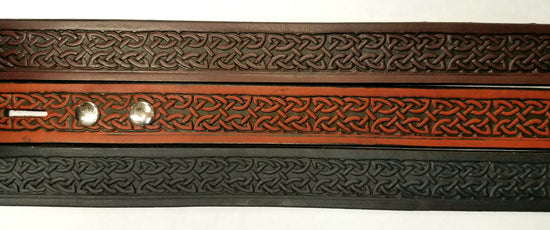Embossed Leather Belt 1 1/2" Celtic