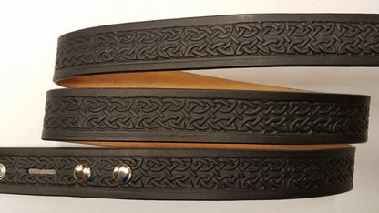 Embossed Leather Belt 1 1/2" Celtic