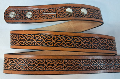 Embossed Leather Belt 1 1/2" Celtic