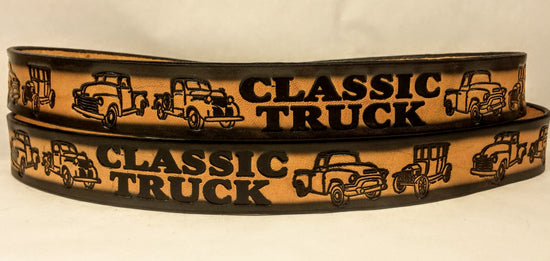 Embossed Leather Belt 1 1/2" Classic Truck