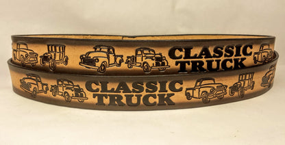 Embossed Leather Belt 1 1/2" Classic Truck