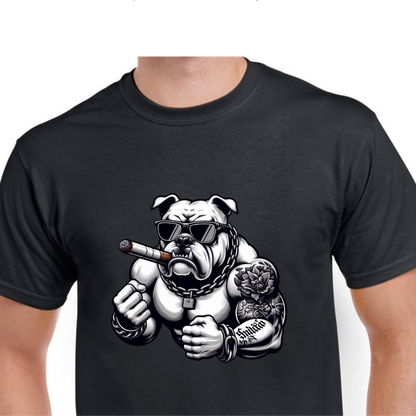 Short Sleeve T-Shirt - Hip Hop Bull Dog Hood