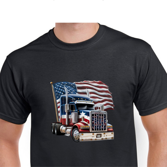 Short Sleeve T-Shirt - American Trucker Flag
