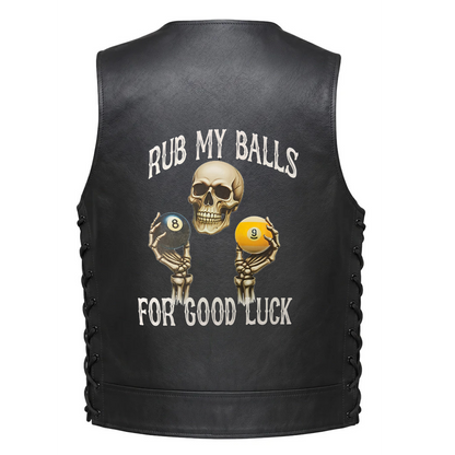 Leather Vest - Rub My Balls for Good Luck