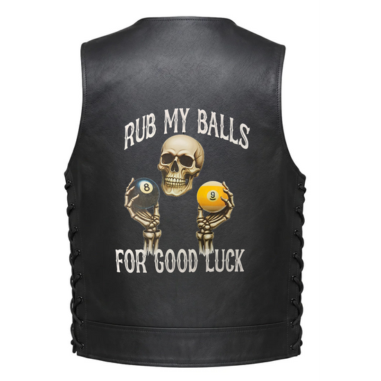 Leather Vest - Rub My Balls for Good Luck