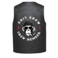 Leather Vest - A monkey wearing sunglasses and a beanie with a cigarette, surrounded by the text &