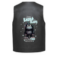 Leather Vest - A grumpy cartoon creature with the text &