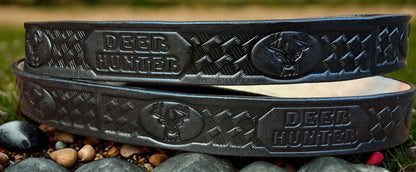 Embossed Leather Belt 1 1/2" Deer Hunter