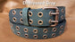Leather Belt Double Hole With Antique Copper Buckle and Grommets 1 1/2" Wide