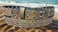 Leather Belt Double Hole With Nickel Plate Buckle and Grommets 1 1/4" Wide