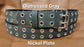 Leather Belt Double Hole With Nickel Plate Buckle and Grommets 1 1/2" Wide