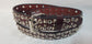 Leather Belt With  Double Hole Grommets and Studs 1 1/2" Wide