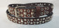 Leather Belt With  Double Hole Grommets and Studs 1 1/2" Wide