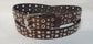 Leather Belt With  Double Hole Grommets and Studs 1 1/2" Wide